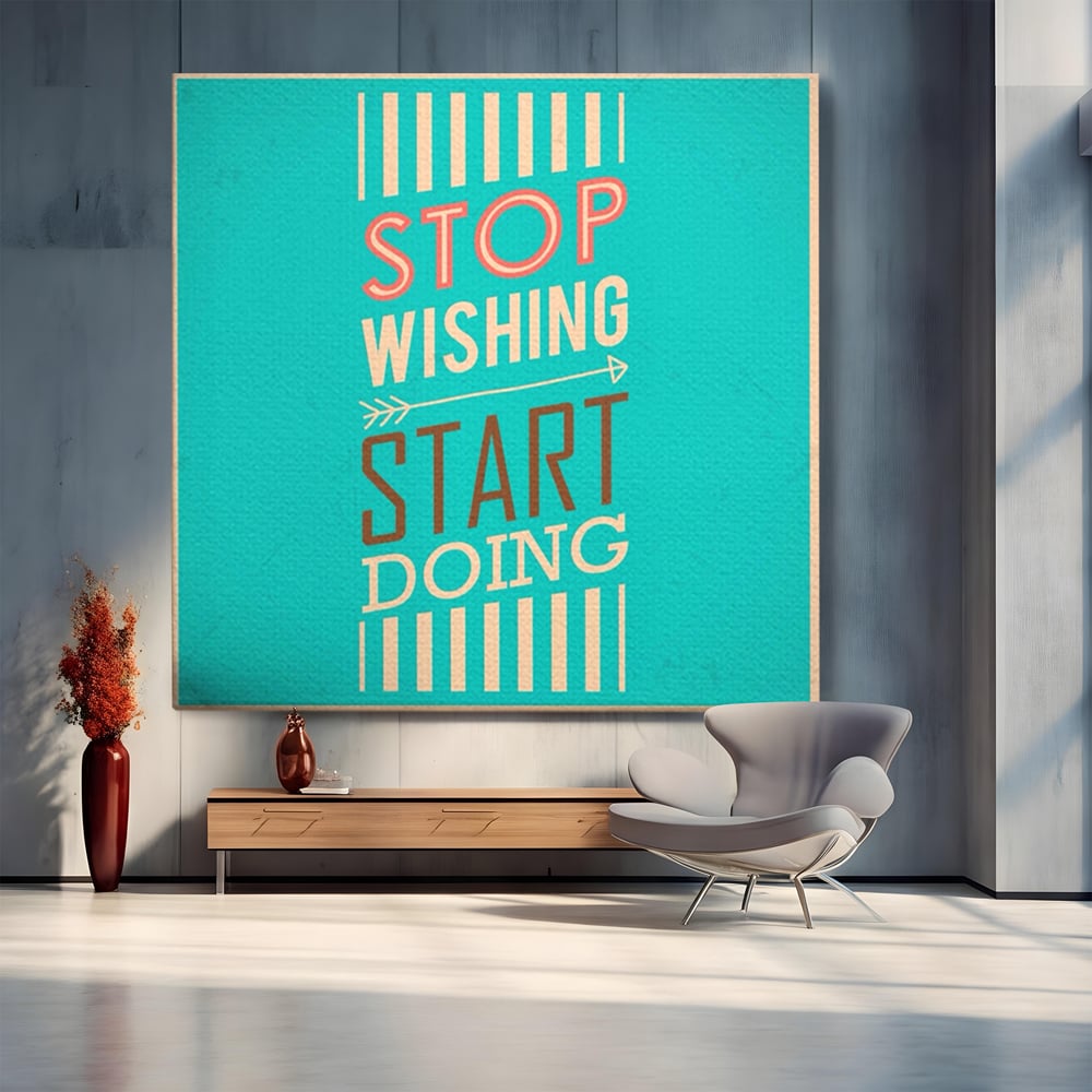 Tablou canvas cu tablou motivational cu mesaj tipografic, fara rama, pe sasiu de lemn
